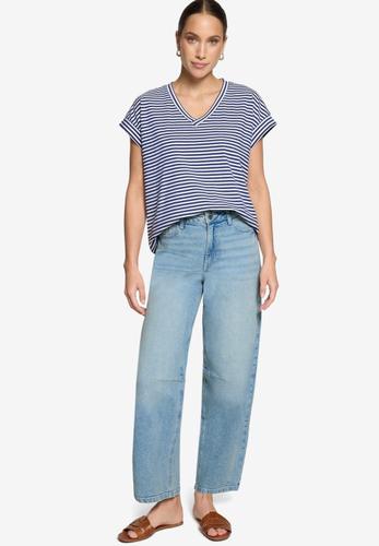 Barrel-Jeans Mid Waist 29 Inch 40 - Light Blue Denim