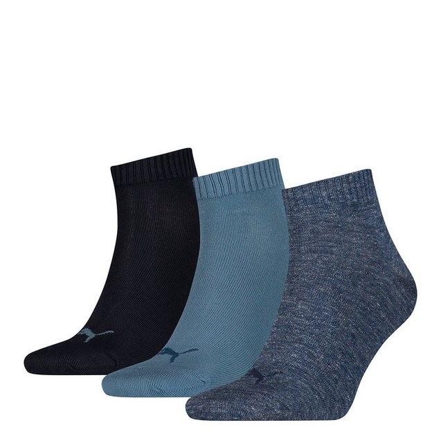 PUMA Plain Quarter-Socken 3er-Pack 35-38 in Grau