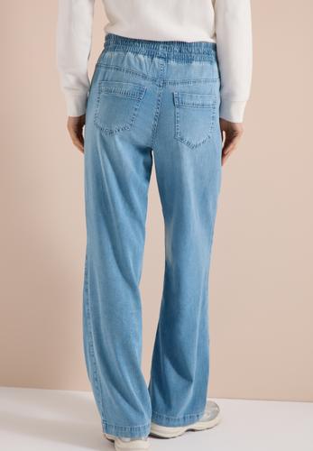 High Waist Wide Leg Jeans im Loose Fit L/30 - Light Blue Used Wash