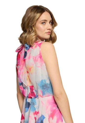 Chiffonkleid 42 Ausgestellt - Cream/Pink