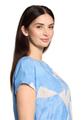Patchwork-Shirt S Lässig - Blau/Weiß