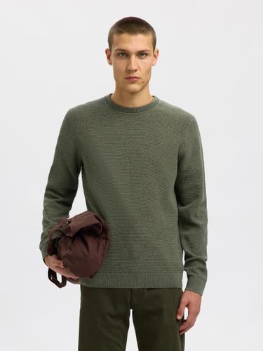 SLHROSS LS KNIT STRUCTURE CREW NECK NOOS