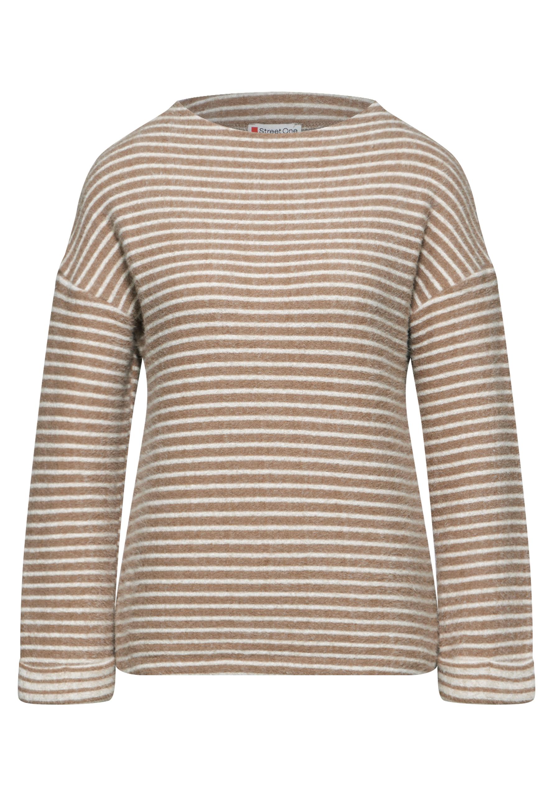 Gestreifter Cosy Pullover 42 - Honey Sand