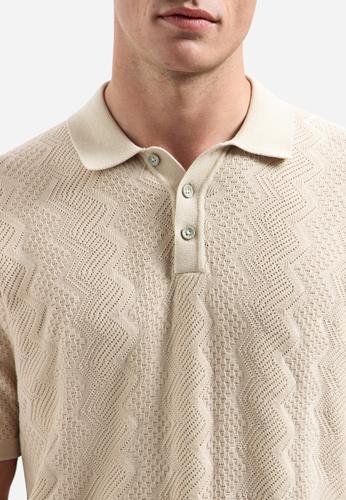 Pullover Short Sleeve Polo Relief L Regular Fit - Desert