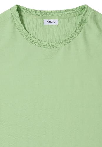 Bluse mit Smock-Ausschnitt S - Bamboo Green
