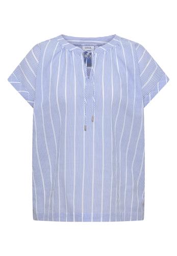 Dropped Shoulder Bluse mit Struktur M - Blouse Blue