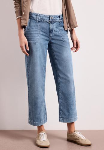 Mid Waist Wide Leg Jeans im Loose Fit 29/7/8 Hosen - Mid Blue Random Wash