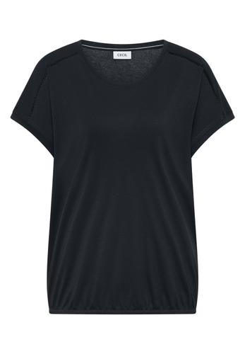 T-Shirt mit V-Neck und Spitzendetail