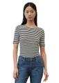 T-shirt, short sleeve, boat neck, striped
