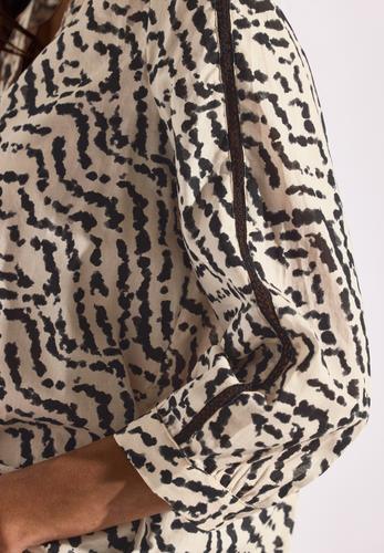 Print-Bluse mit Tapedetails 40 - Moonstone Sand