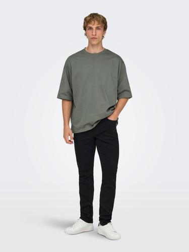 ONSMILLENIUM OVZ SS TEE NOOS L Locker geschnitten - Castor Gray