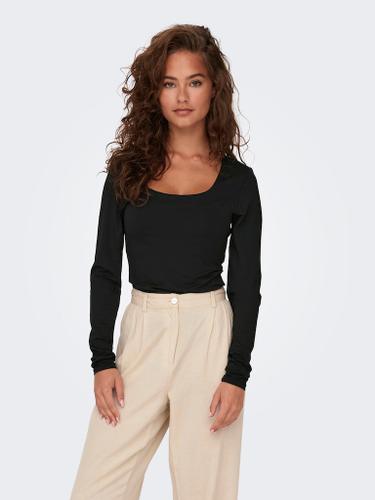 ONLEA L/S DEEP NECK TOP JRS NOOS