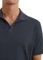 Polo, short sleeve, cotton linen mix, camp collar