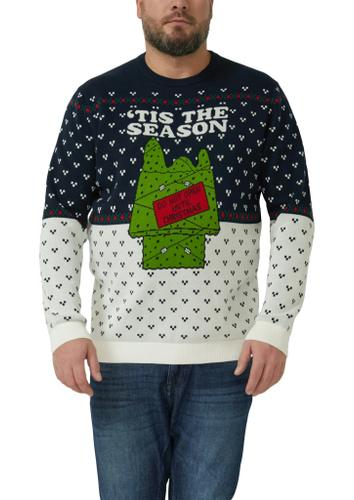 Strickpullover 3XL Regular Fit - Blau|mehrfarbig