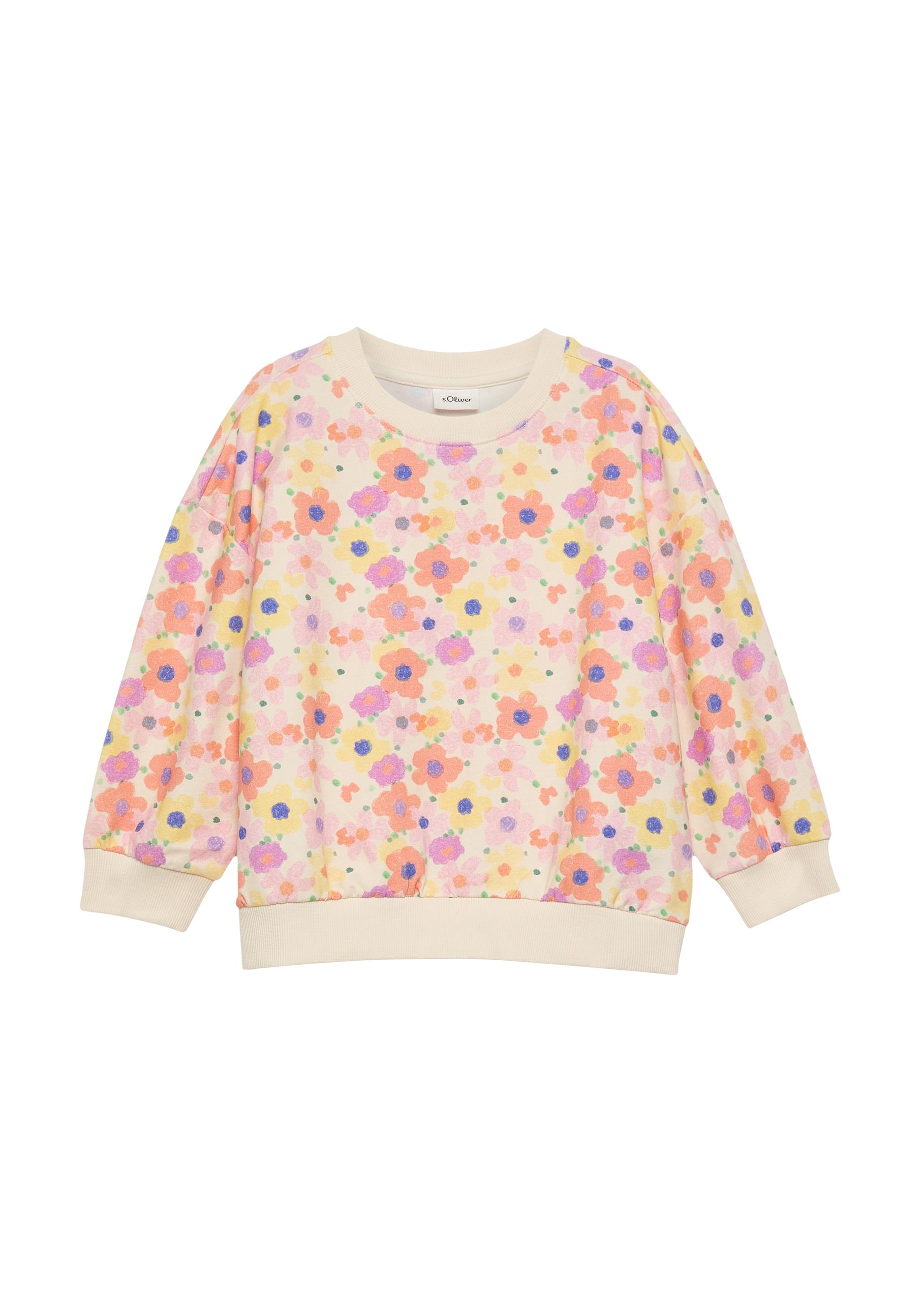 Sweatshirt 92/98 Oversize - Creme|mehrfarbig