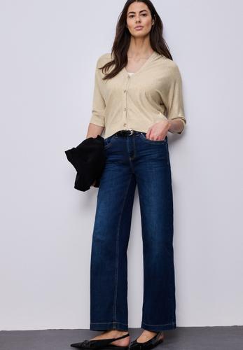 Cardigan in Unifarbe 42 - Cotton Beige Mel.