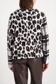 Flauschiger Pullover mit Mustermix 46 - Schwarz Gemustert