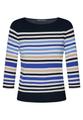 Basic Shirt 44 Tailliert - Dunkelblau/Weiß