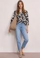 Bluse mit Split Neck aus Leinenmix