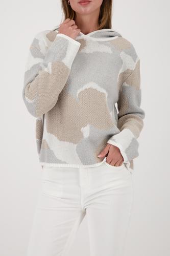 Strickpullover mit Wolkenmuster 36 - Lattemacchiato Gemustert
