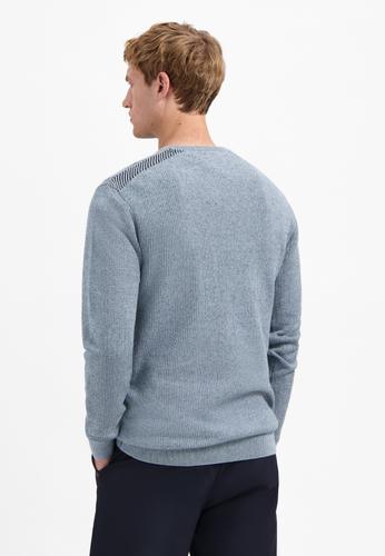 Pullover Crewneck Plated Structure Knit M Regular Fit - Dusty Blue