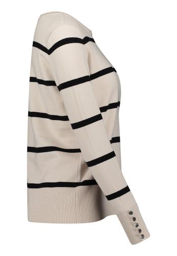 Basic-Pullover 36 Gerade - Patch Beige/black