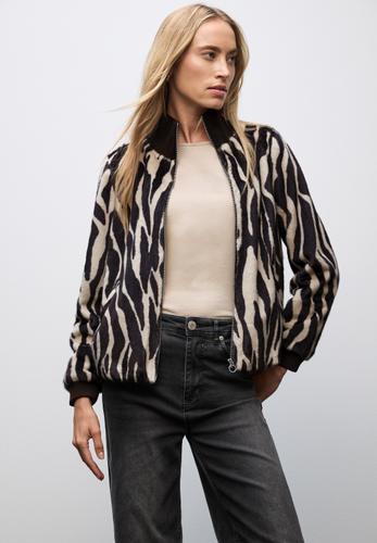 Fake Fur Zebra Blouson 42 - Deep Roast Brown