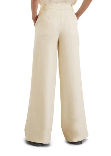 Pants, tailored, wide-leg, zip-fly, pockets, waistband with tailoring detail