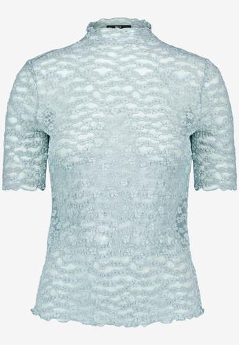Spitzenshirt mit Stehkragen