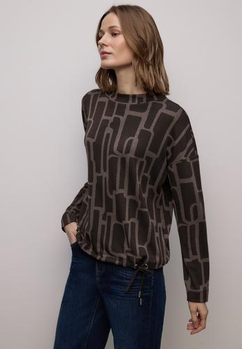 Print Shirt mit Tunnelzug 40 - Darkest Brown