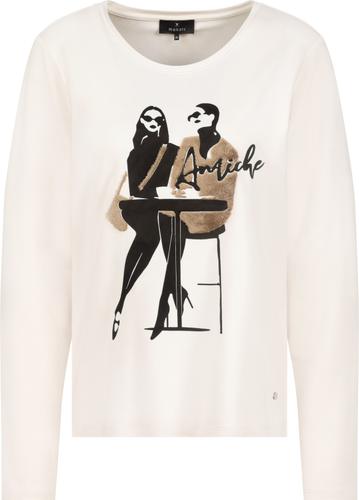Langarmshirt mit Fellapplikationen 46 - Almond