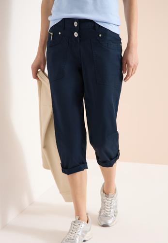 Mid Waist Casual Fit Hose mit Turn Up 28/3/4 Hosen - Universal Blue