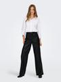 ONLMADISON HW WIDE FAUX LEATHER PANT PNT M/32 Locker geschnitten - Black