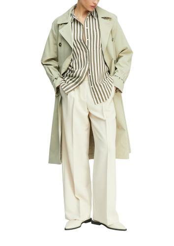 Bluse 38 - Olive|weiß