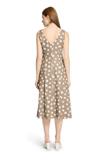 Cocktailkleid 46 A-Linie - Taupe/White