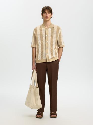 SLHSHANE SS OPEN STRUC POLO CARDIGAN S Locker geschnitten - Birch