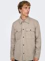 ONSASH OVR WOOLEN LOOK PKT LS SHIRT NOOS M Normal geschnitten - Chinchilla