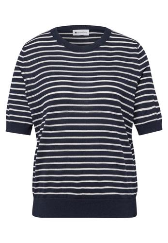 Kurzarm Pullover mit Streifenmuster 44 - Shadowed Navy