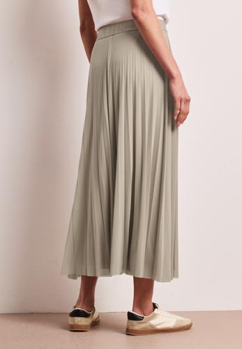 Midi-Rock aus Mesh in Plisséestruktur 36 - Timeless Beige