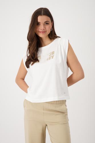 T-Shirt mit Schmuckschrift 38 - Cream
