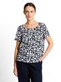 Crinkle T-Shirt mit Muster XXXL Regular Fit - Blue Ginkgo Minimal