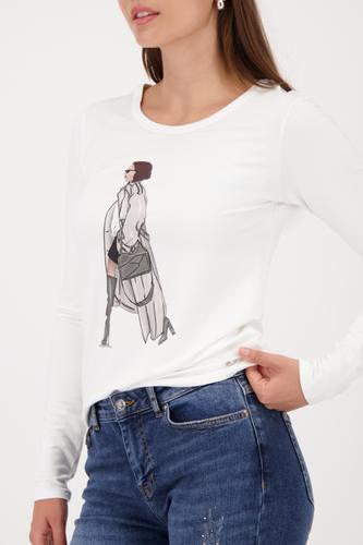 Langarmshirt mit Print 44 - Off-white