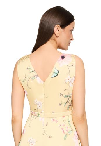 Abendkleid 34 Weich fallend - Yellow/rosé