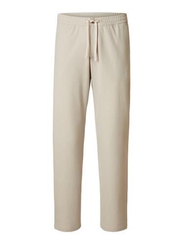 SLM196-STRAIGHT ROBERT STRING PANT NOOS L Gerade geschnitten - Egret