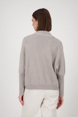 Stricküberwurf mit Pailletten 42 - Greige