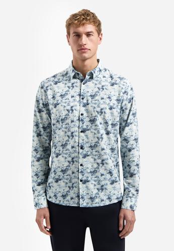 Shirt Allover Printed Yarn Dyed Dobby XL Regular Fit - Blue