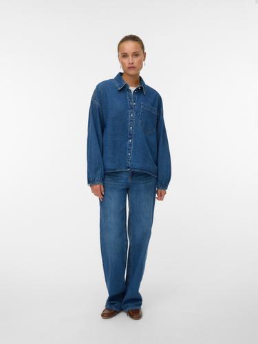 VMELORA LS DENIM SHIRT YO326 L Box Fit - Medium Blue Denim