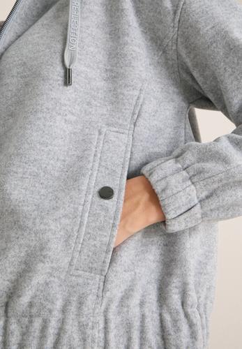 Hoodie Blouson in Wolloptik L - Luna Grey Melange