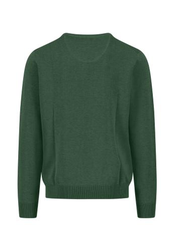 V-Neck, Superfine M Casual Fit - Dark Leaf