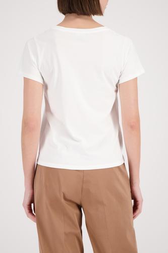 T-Shirt Hund-Print und Strasssteinen 40 - Cream